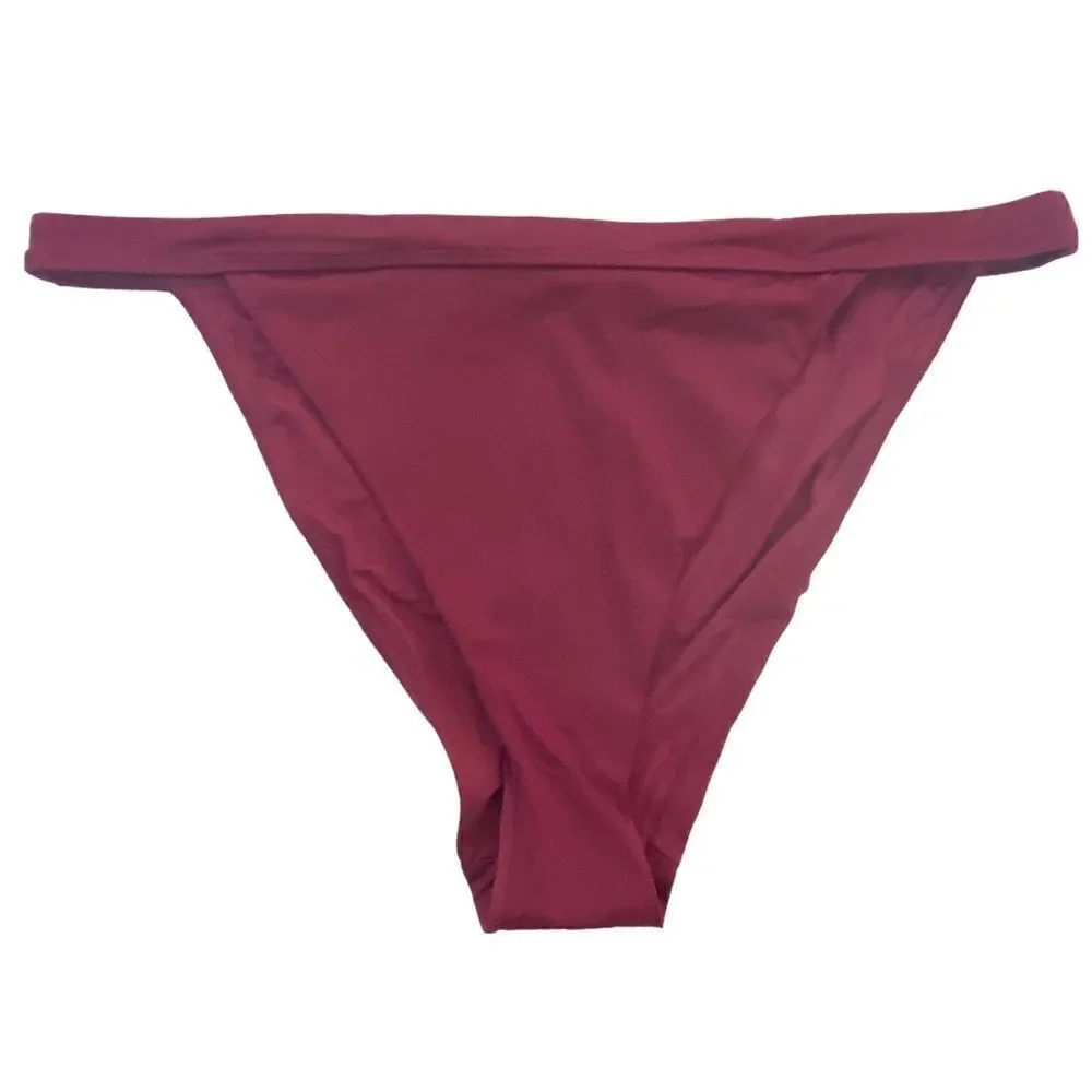 Andie Plum Purple Caicos Wide Band Cheeky Bikini Bottom Sz XL NWT
